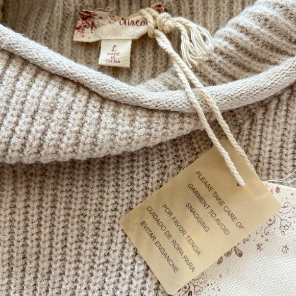 Mock Turtleneck Taupe Sizes S,M & L Chic Extra Long Sleeve - Picture 12 of 14